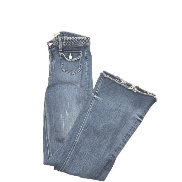 Tularosa Penelope Mid-Rise Flare Jeans W29 Blue Pockets CLEAN Made in USA - Picture 4 of 16